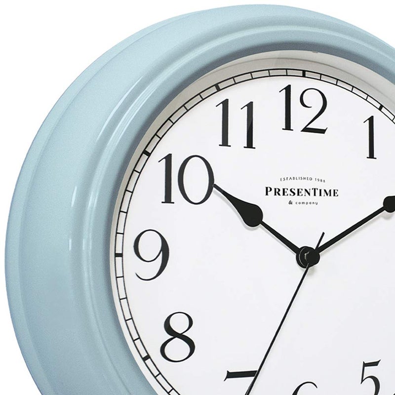 Presentime & Co Chic Home Collection 10" Molly Clock, Silent No Ticking, Blue Color. Modern Decorative Wall Clock for Kitchen, Kid's Room, Bathroom, Bedroom, and Office - Image 4